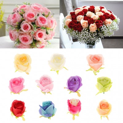10x Artificial Plastic Silk Rose Heads Fake Flower Wedding Ceremony Home Decor   323185698157